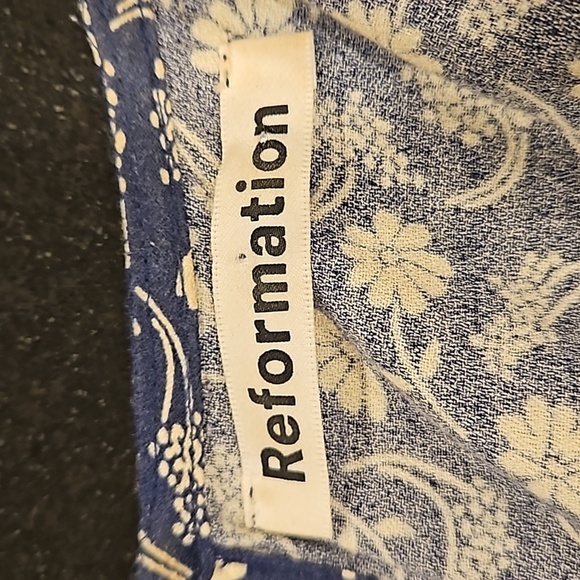 💕REFORMATION💕 Gavin Dress ~ Monterey Navy Blue Floral Print 4 - Picture 15 of 16